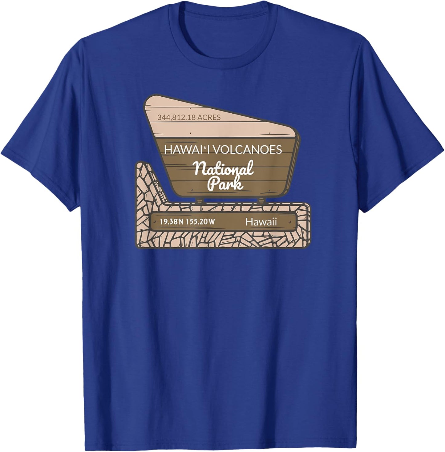 Hawaii Volcanoes National Park Hawaii Park Entrance Sign T-Shirt - T-Shirt | Royal
