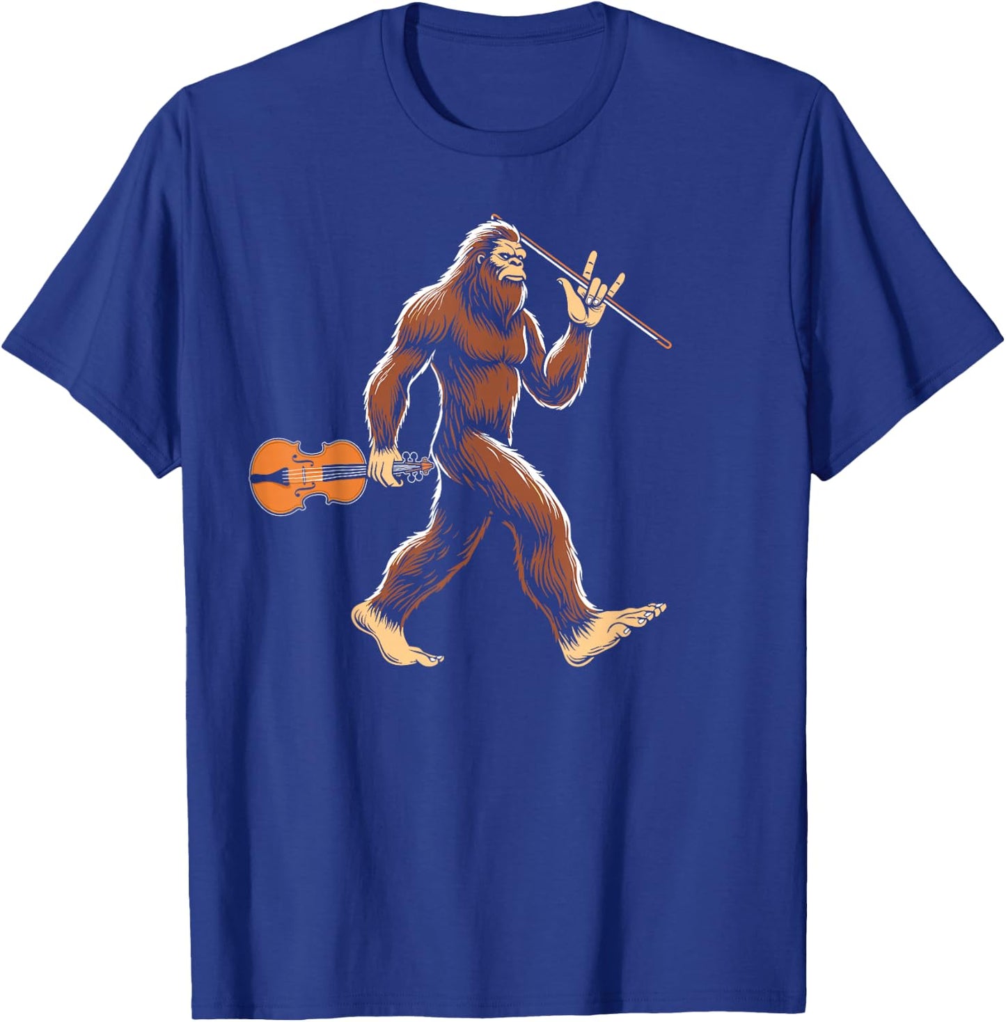 Bigfoot Playing Violin Sasquatch Violist Violinist Gifts T-Shirt - T-Shirt | Royal