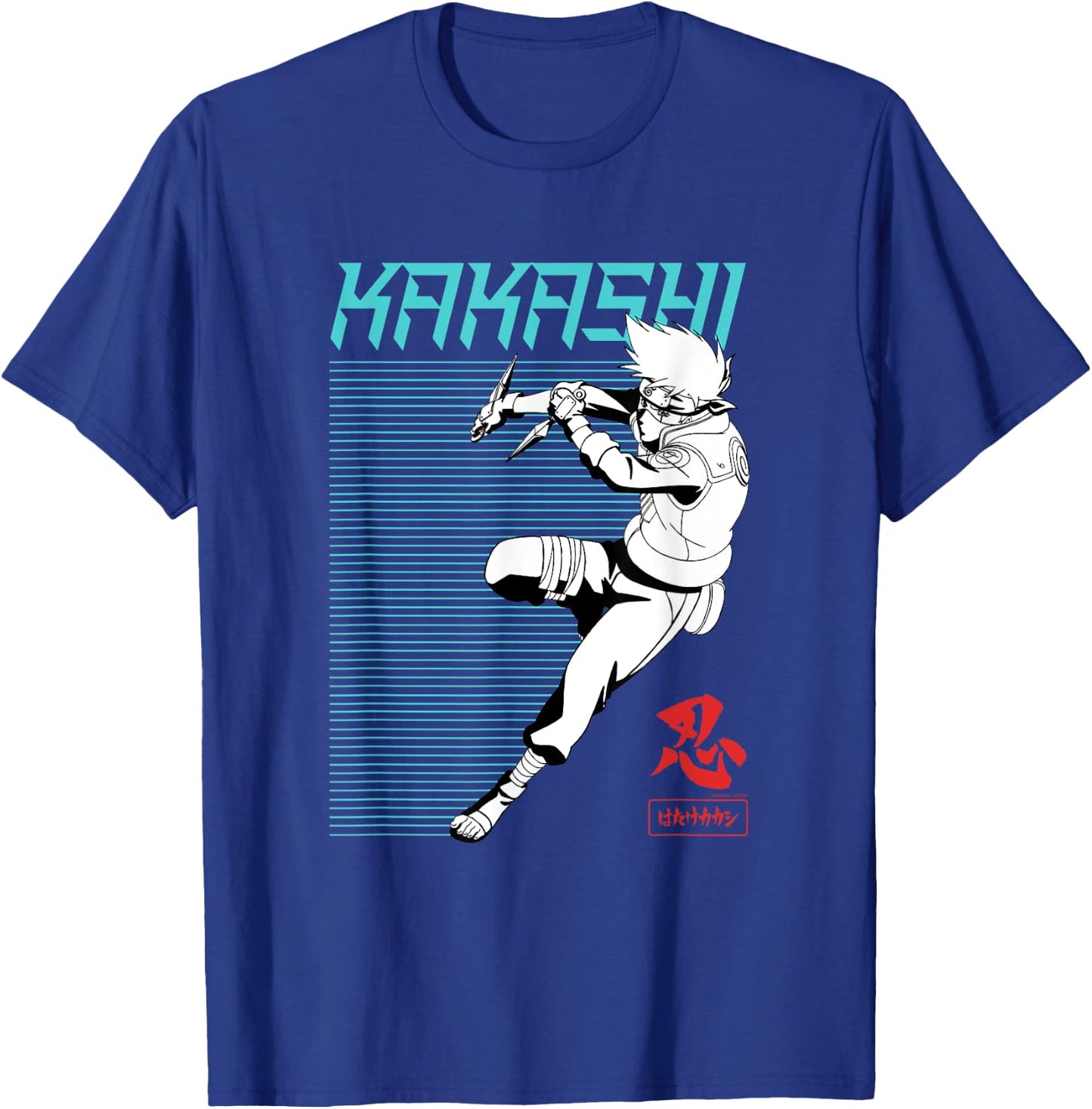 Naruto Shippuden Kakashi Outline Action Lines Anime T-Shirt - T-Shirt | Royal