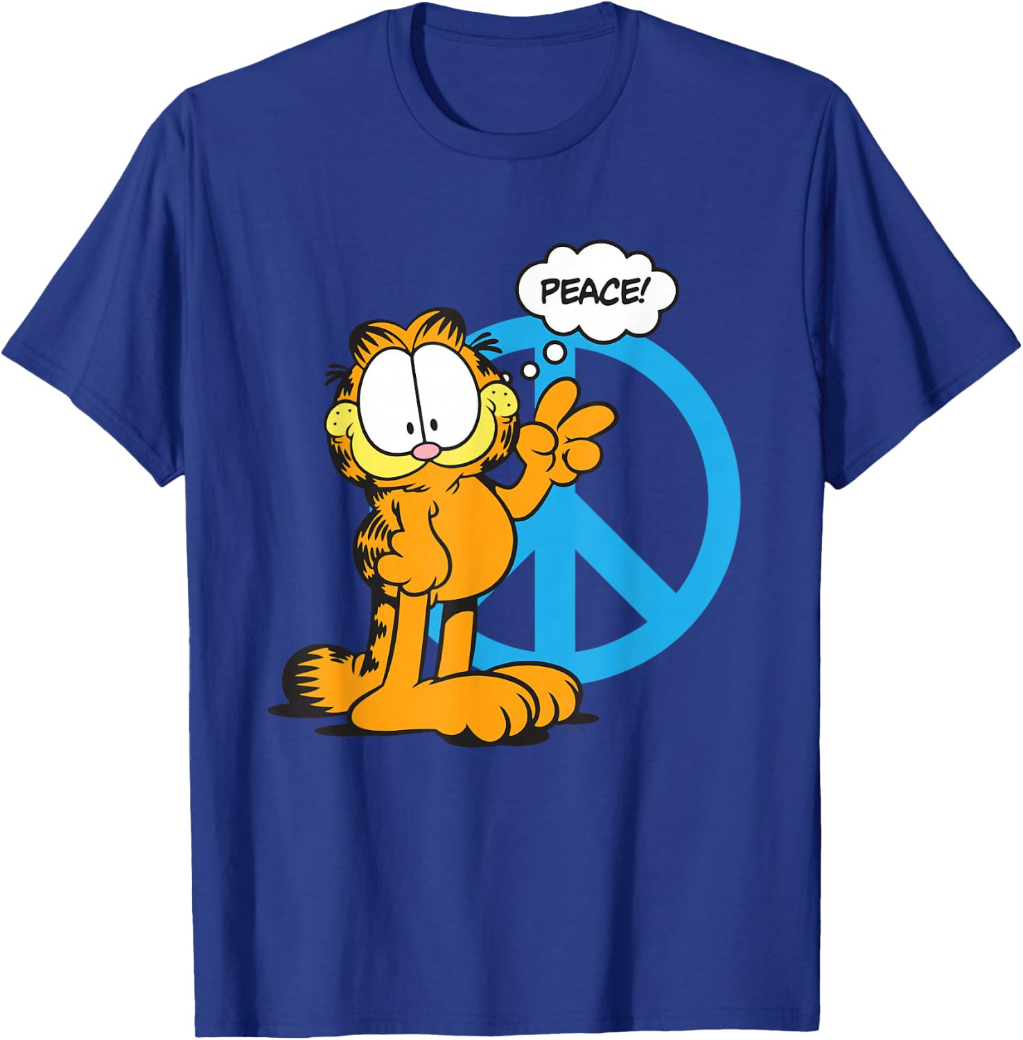 Garfield Classic Peace! T-Shirt - T-Shirt | Royal