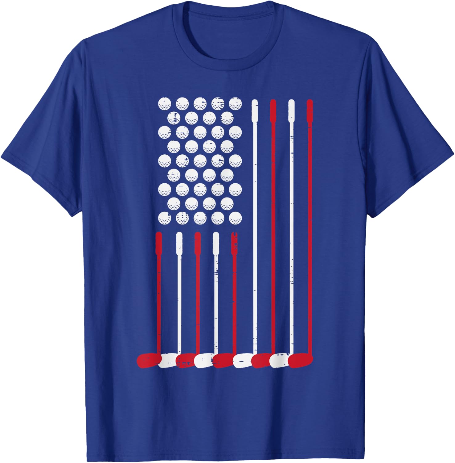 Golf Balls Clubs US Flag 4th July Patriotic Golfer Dad Men T-Shirt - T-Shirt | Royal