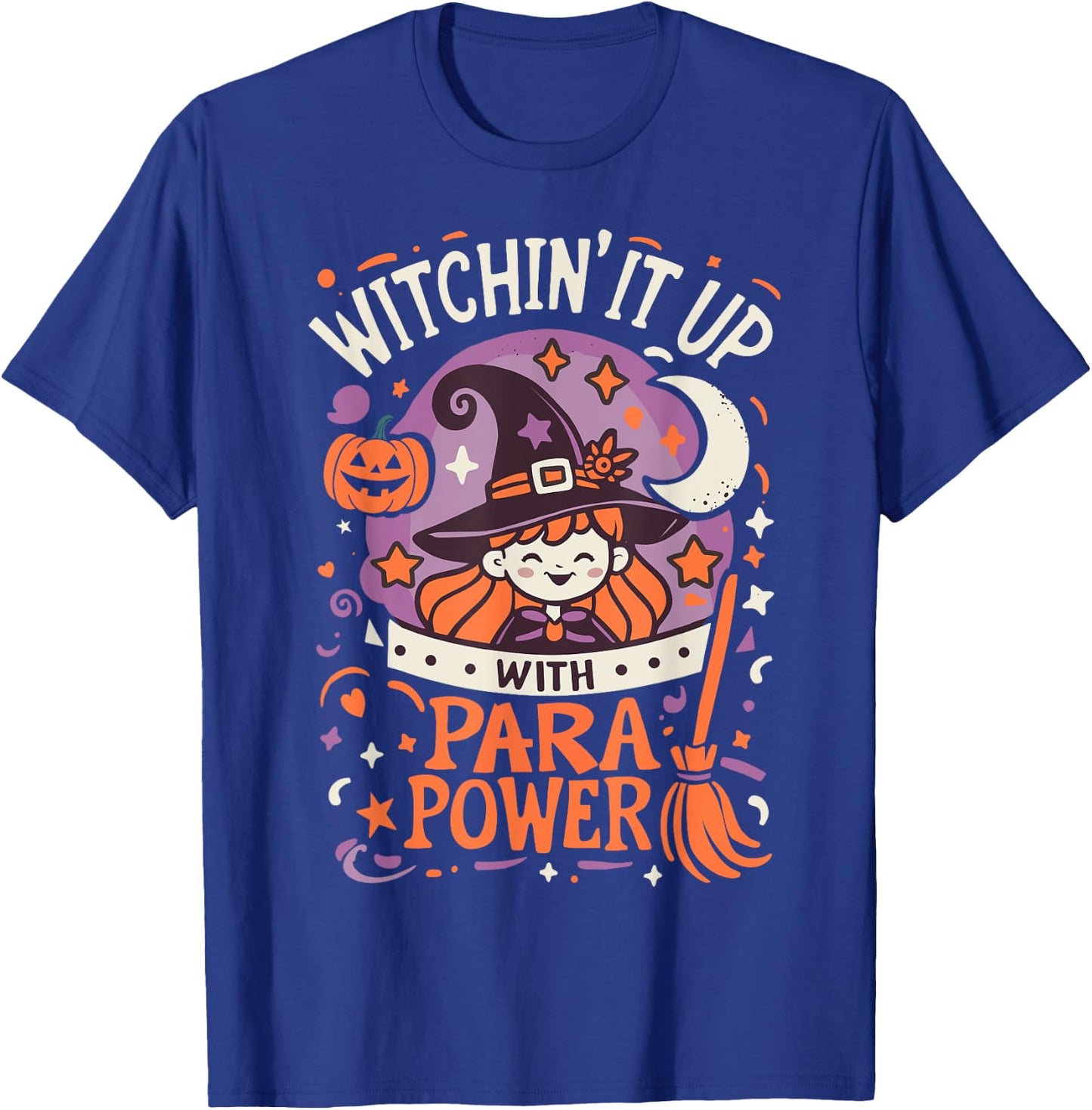 Halloween Team Paraprofessional School Men Women Spooky Fun T-Shirt - T-Shirt | Royal