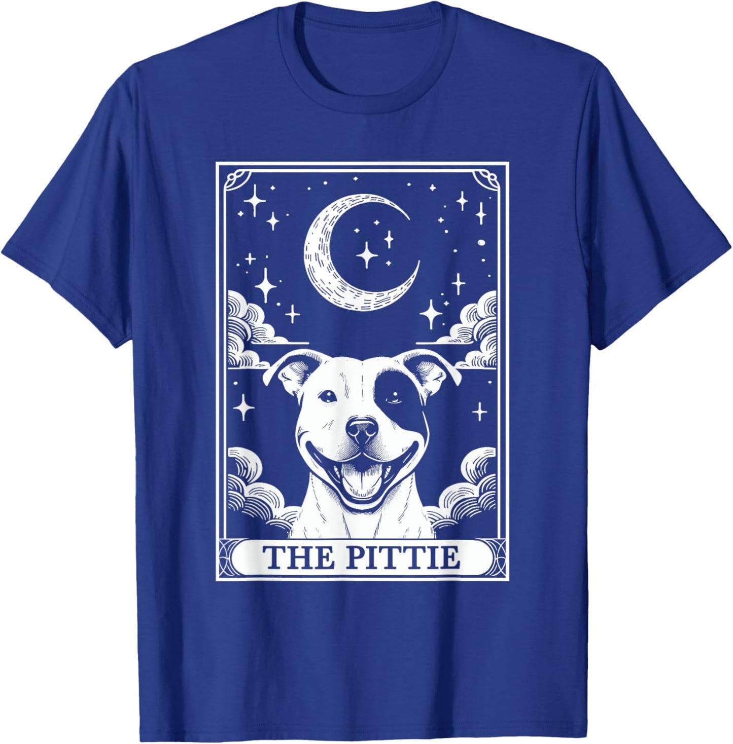 Tarot Card Vintage Crescent Moon Pit Bull Dog Pittie Mom Women Kids T-Shirt - T-Shirt | Royal