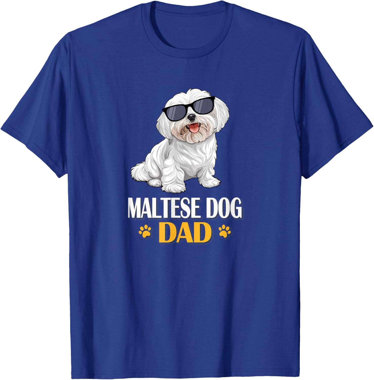 Funny Cute Sunglasses Dad Maltese Lover T-Shirt - T-Shirt | Royal