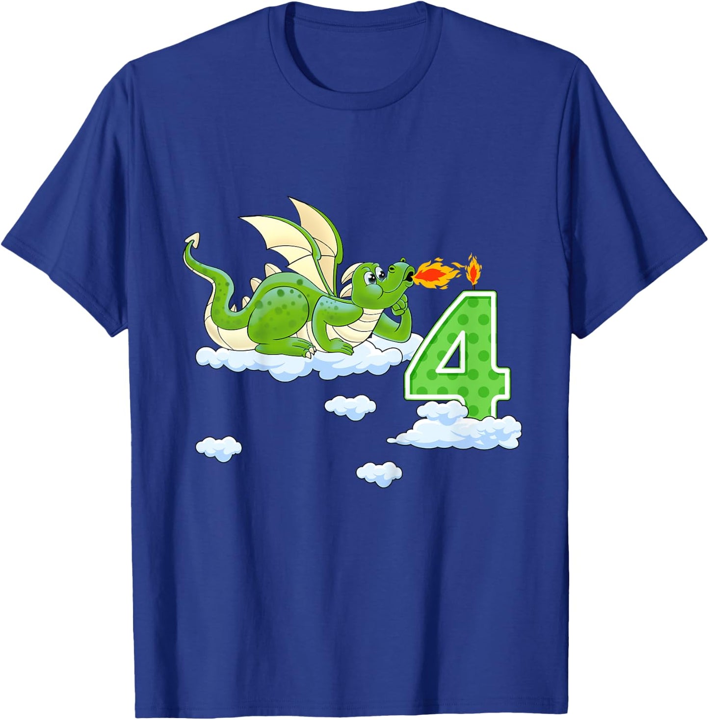 Kids 4th Birthday Knight Dragon Boy Birthday 4 Years T-Shirt - T-Shirt | Royal