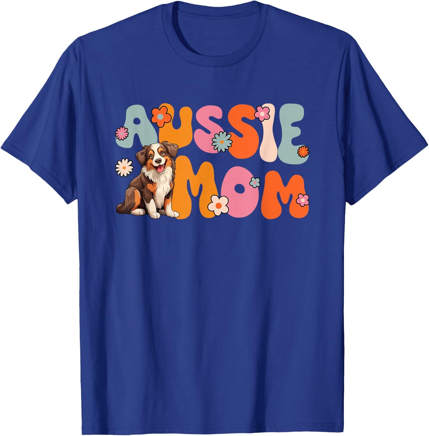 Australian Shepherd Red Tri Groovy Aussie mom T-Shirt - T-Shirt | Royal