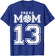 Custom Proud Volleyball Mom Number 13 Personalized Women T-Shirt - T-Shirt | Royal