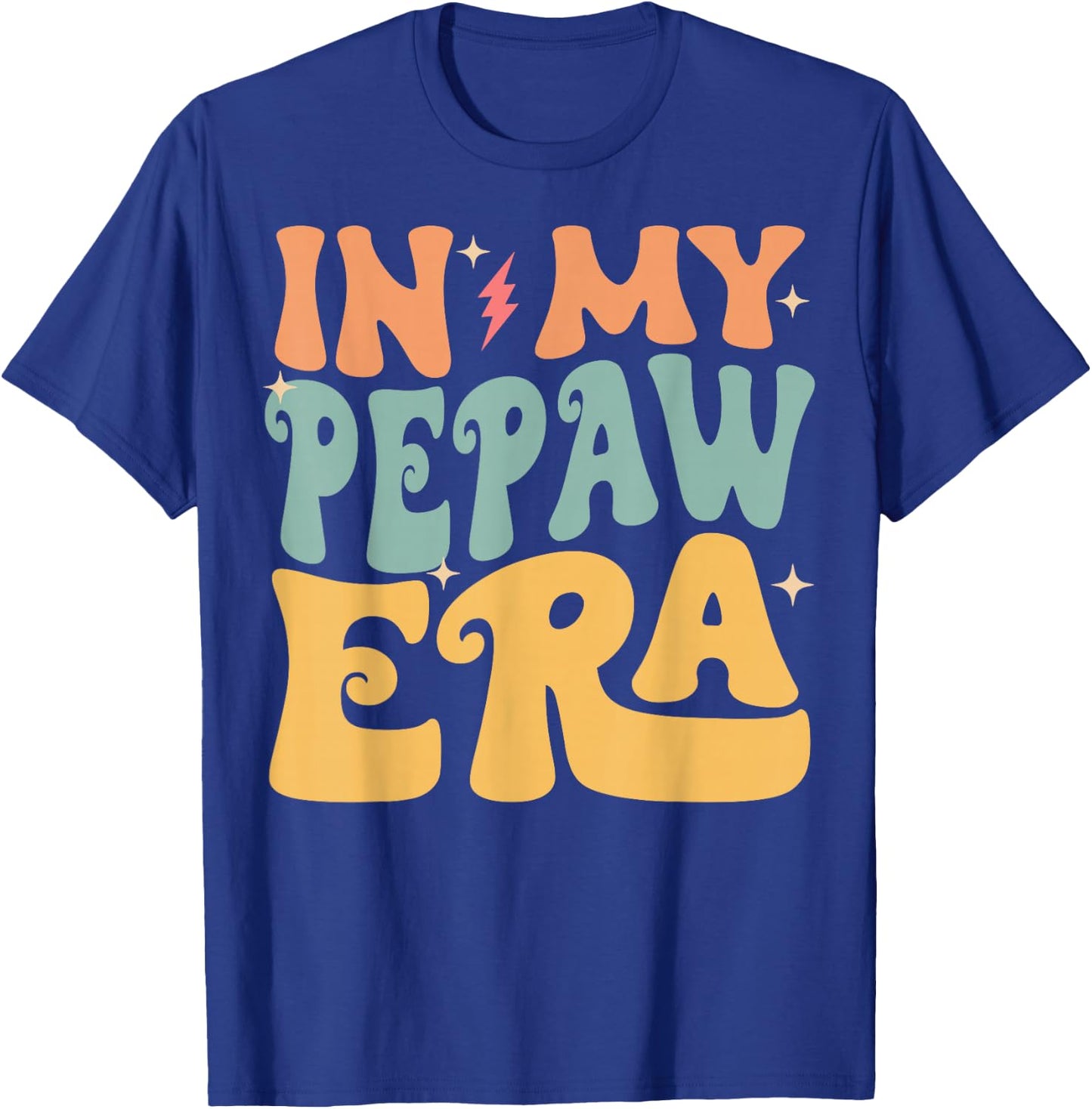 In My PEPAW Era Groovy Funny Grandpa Father's Day T-Shirt - T-Shirt | Royal
