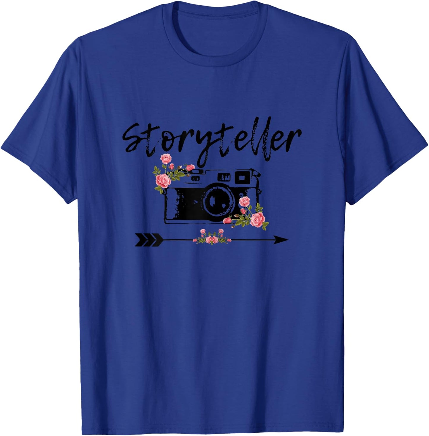 Photographer Story Plate Vintage Floral Camera Photography T-Shirt - T-Shirt | Royal