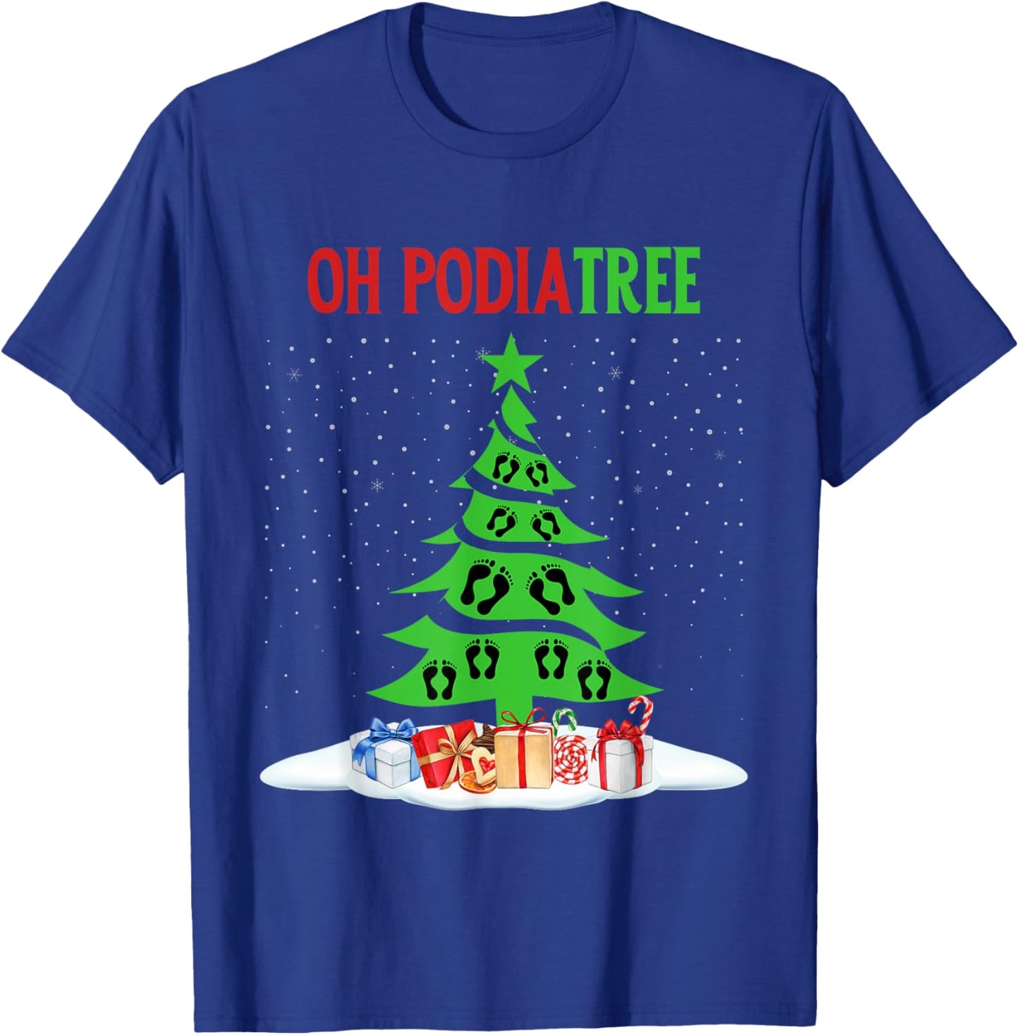Oh Podiatree Funny Podiatry Christmas Shirt Staff Squad T-Shirt - T-Shirt | Royal