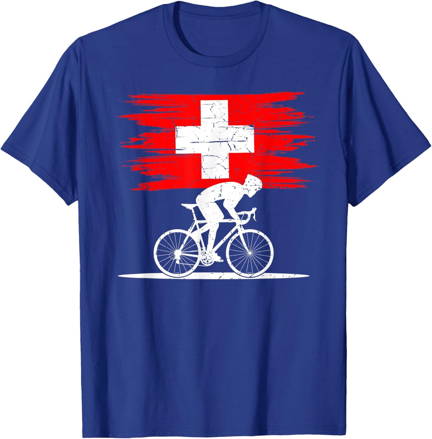 Switzerland Road Biker, Racing Velo, Rider Velo Bicycle T-Shirt - T-Shirt | Royal