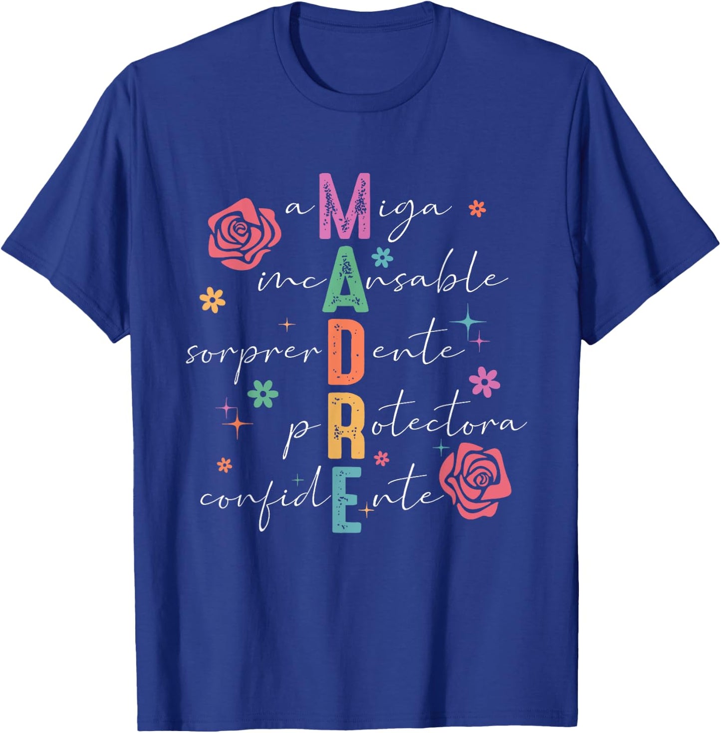 Spanish Mothers Day Retro Madre Amiga Incansable Mothers Day T-Shirt - T-Shirt | Royal