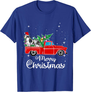 Great Dane Dog Red Truck Christmas Tree Lights Merry Xmas Women Kids T-Shirt - T-Shirt | Royal