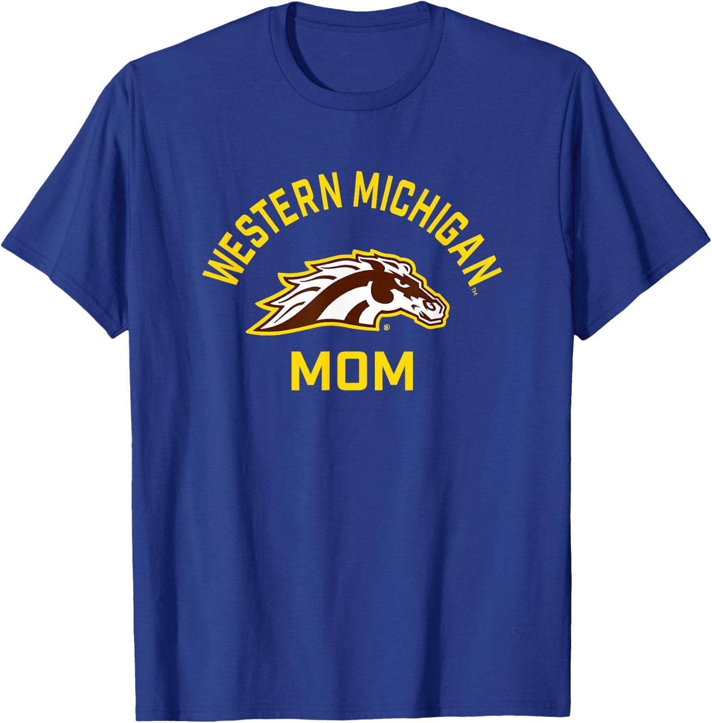 Western Michigan University Broncos Arched Mom T-Shirt - T-Shirt | Royal