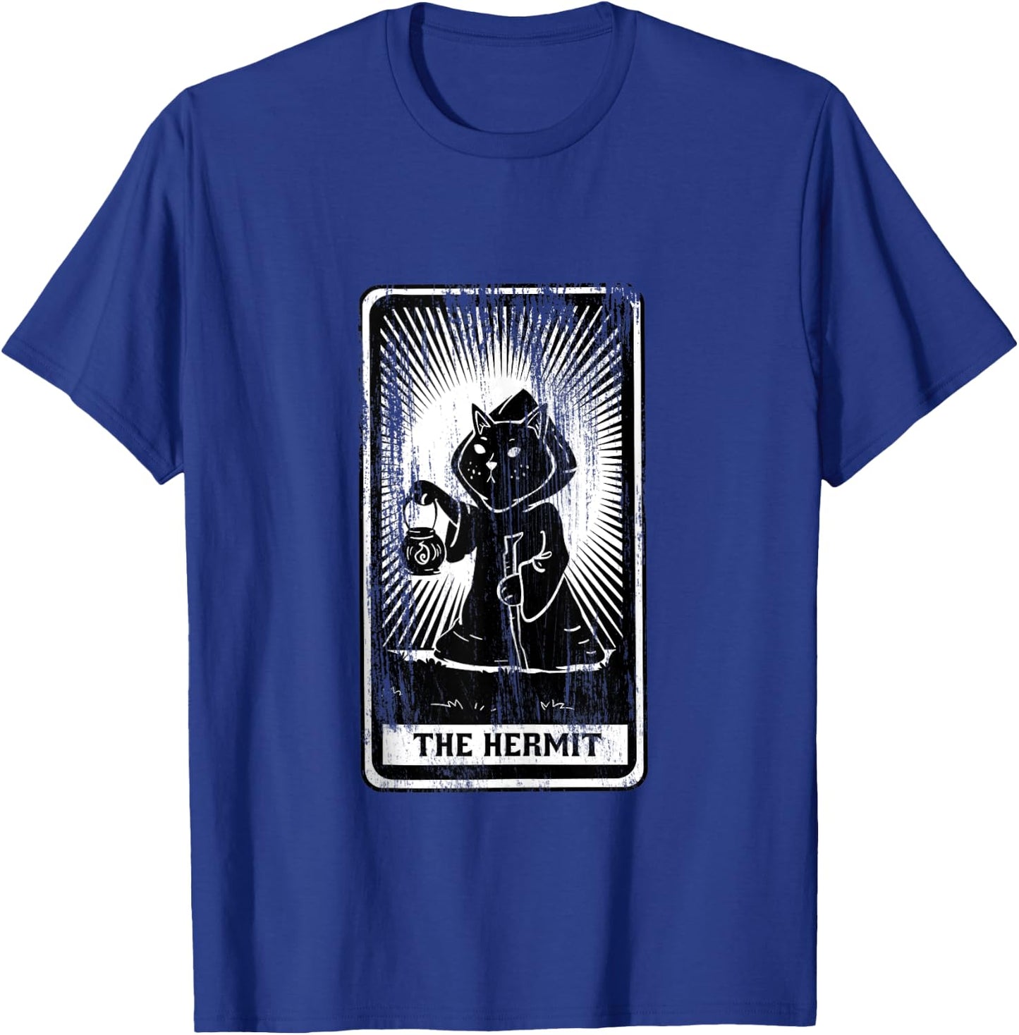 Black Cat Hermit Tarot Card T-Shirt - T-Shirt | Royal