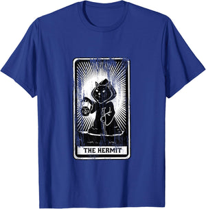 Black Cat Hermit Tarot Card T-Shirt - T-Shirt | Royal
