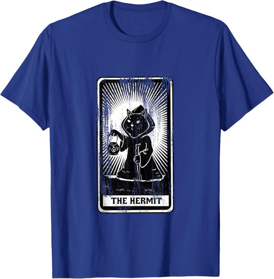 Black Cat Hermit Tarot Card T-Shirt - T-Shirt | Royal