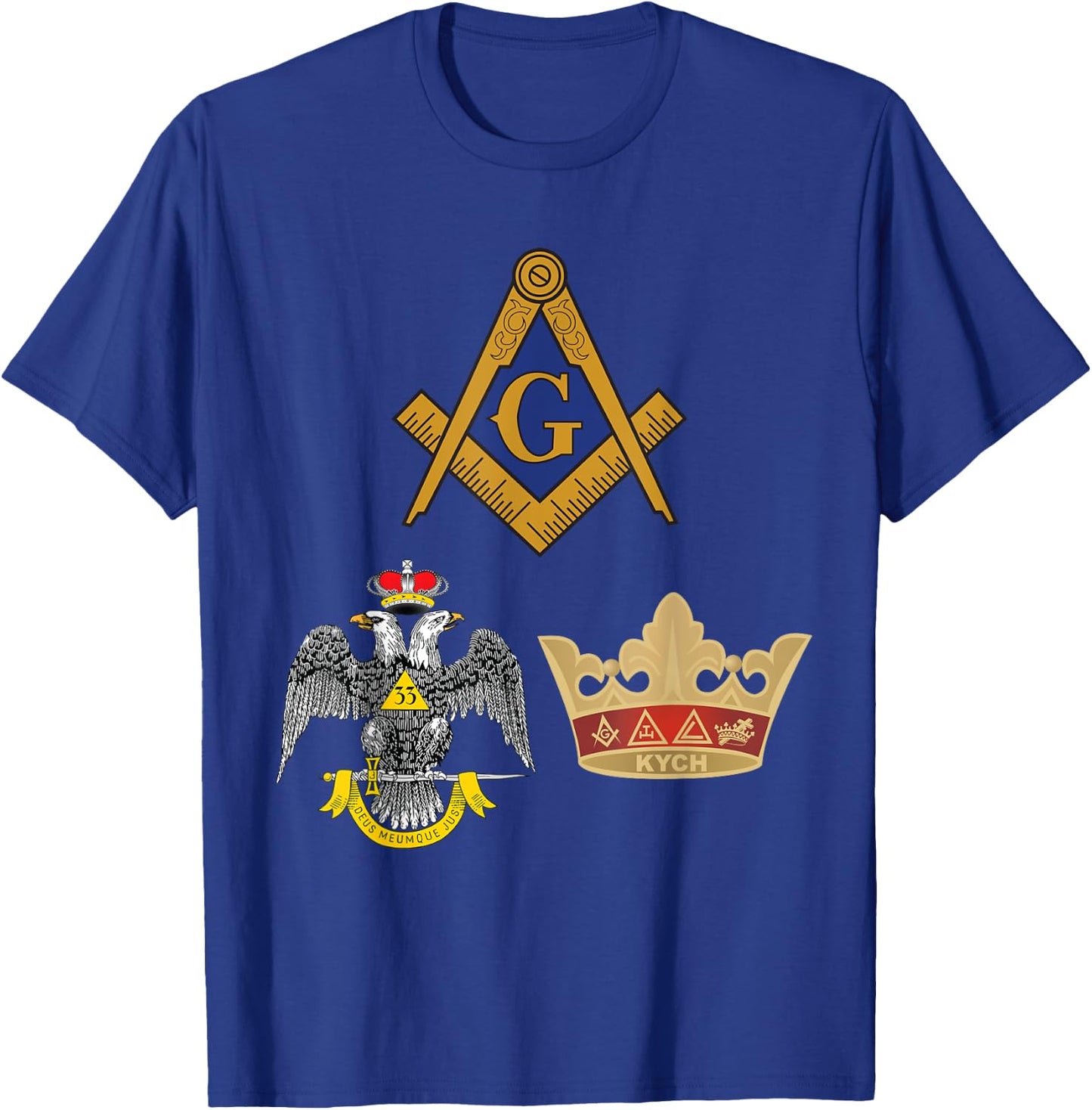Mason 33rd KYCH Masonic Scottish York Rite Knights AASR WD T-Shirt - T-Shirt | Royal