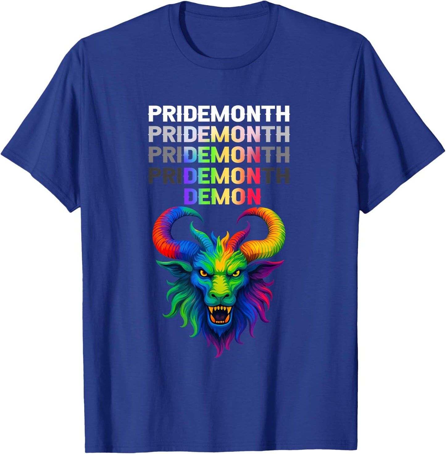 Pride Month Demon Baphomet Goat Psychedelic Mythical Outfit T-Shirt - T-Shirt | Royal