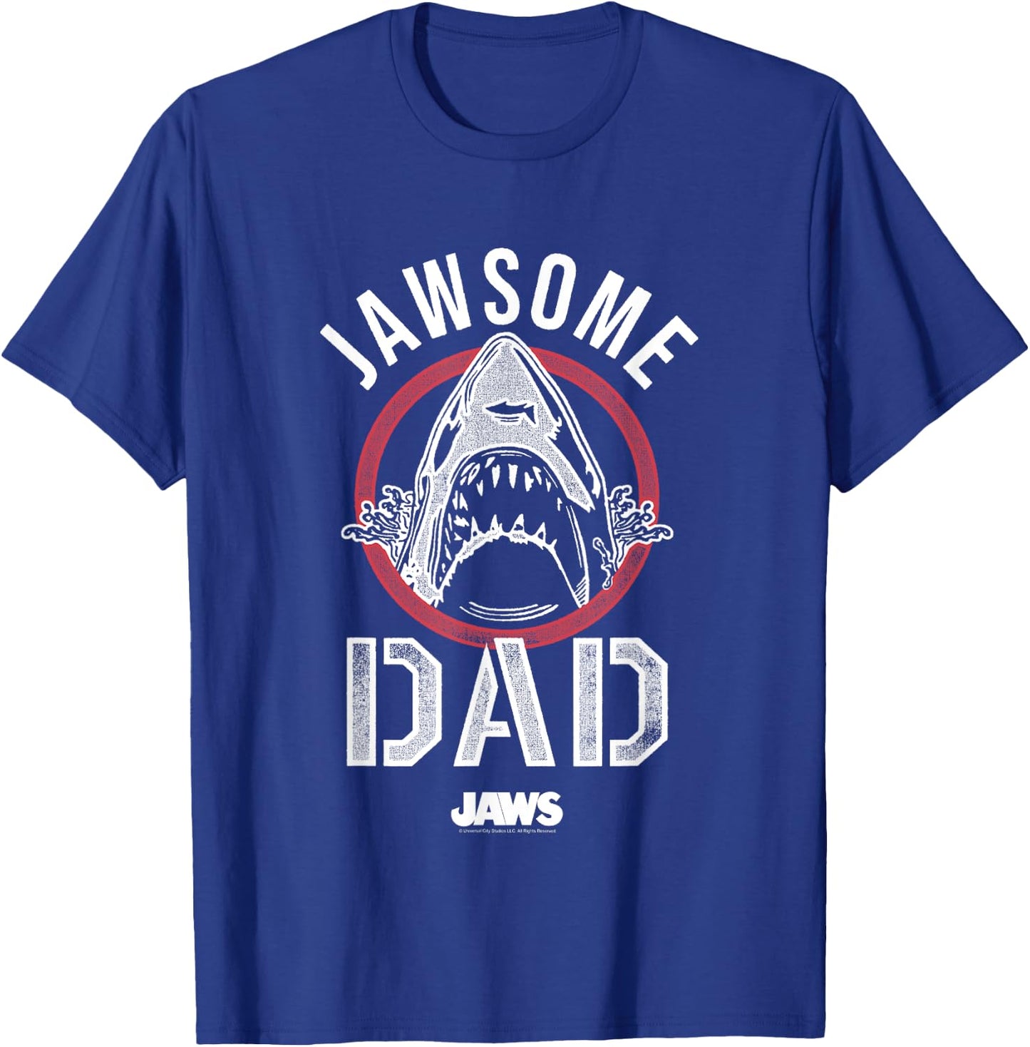 Jaws Father's Day Jawsome Dad Vintage Logo T-Shirt - T-Shirt | Royal