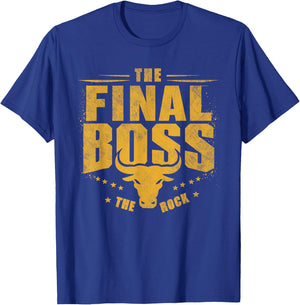 The Final Boss Vintage Rock Music Final Boss Gamer Bull Head T-Shirt - T-Shirt | Royal