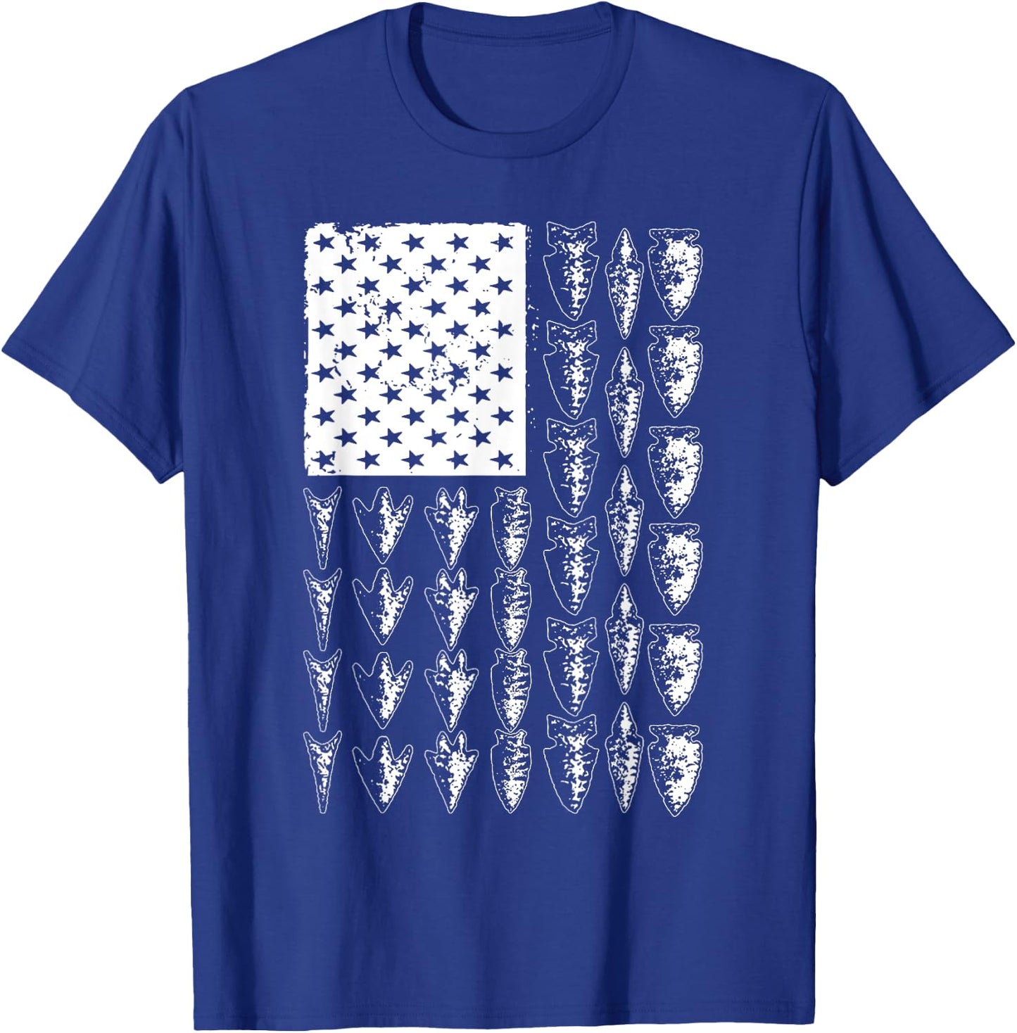 Cool Arrowhead Women Bowhunt Arrow Hunting USA Flag T-Shirt - T-Shirt | Royal
