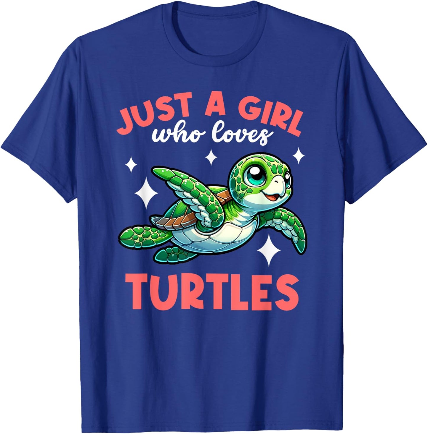Just A Girl Who Loves Turtles Sea Turtle Lover Graphic T-Shirt - T-Shirt | Royal