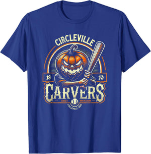 Spooky Halloween Circleville Carvers Minor League Baseball T-Shirt - T-Shirt | Royal