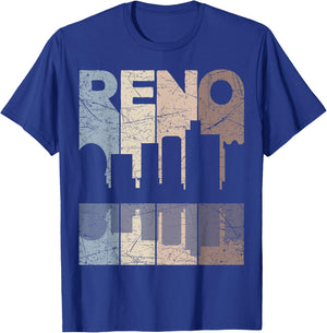 Reno Vintage Reno Nevada Retro Reno Skyline T-Shirt - T-Shirt | Royal