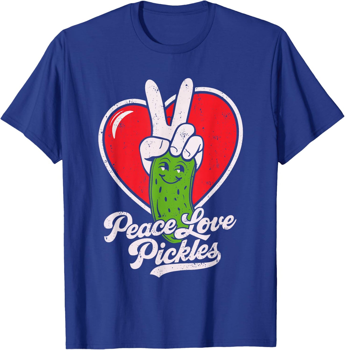Peace Love Pickles Shirt Men Women Kids Cucumber Lover T-Shirt - T-Shirt | Royal