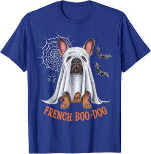 French Boo-Dog Funny French Bulldog Halloween Men Women Kids T-Shirt - T-Shirt | Royal