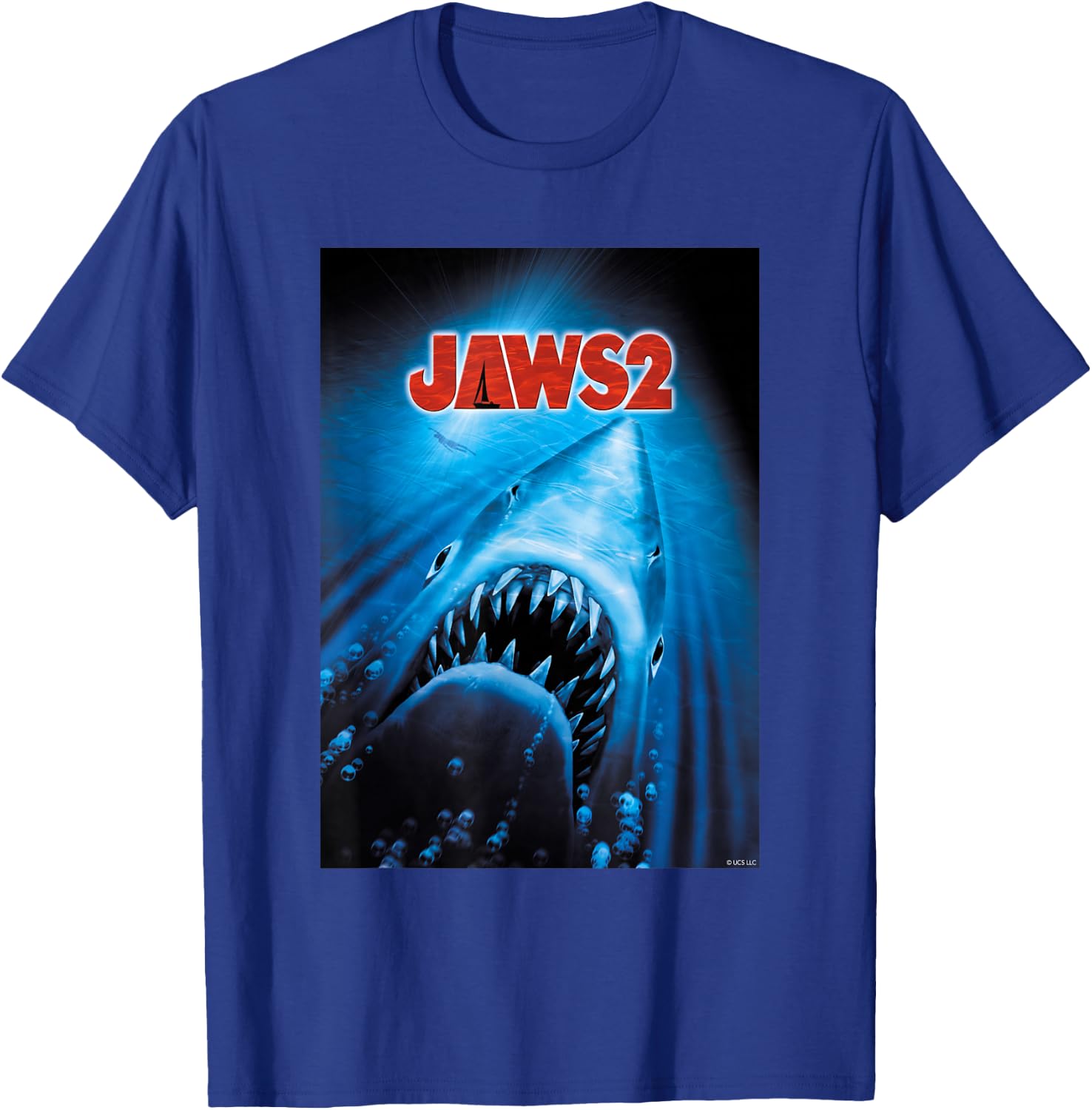 Jaws 2 Anniversary Poster T-Shirt - T-Shirt | Royal