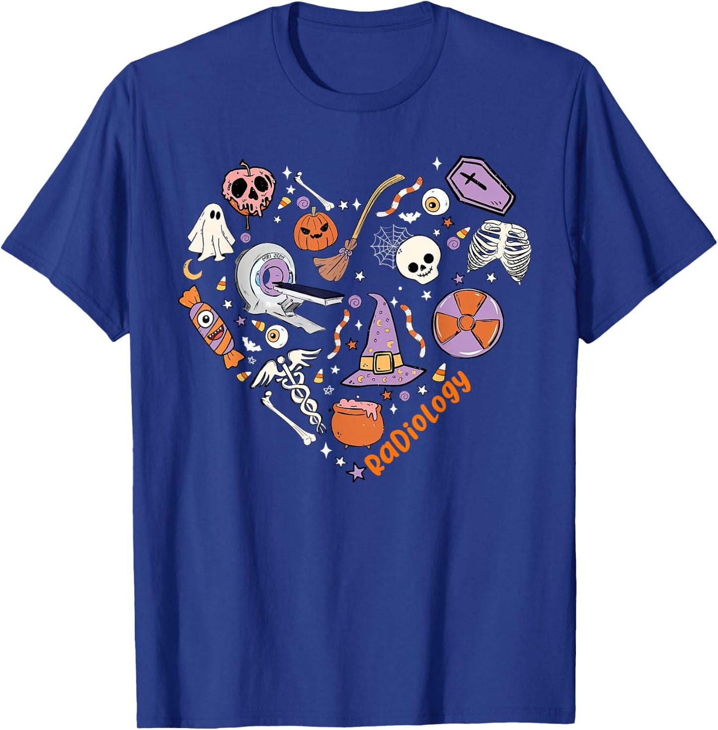 Halloween Radiology Heart Technologist X-ray Tech Autumn T-Shirt - T-Shirt | Royal