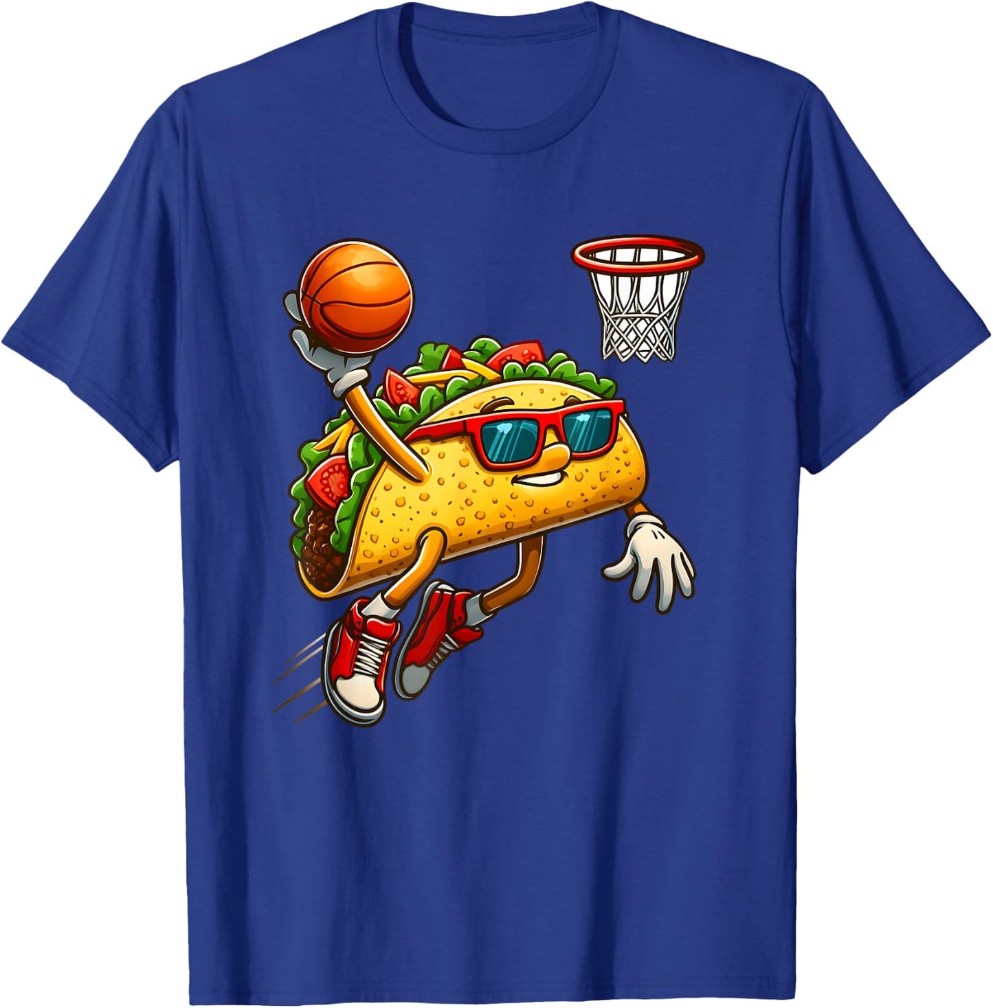 Slam Dunk Fiesta - Basketball Taco Fun T-Shirt - T-Shirt | Royal
