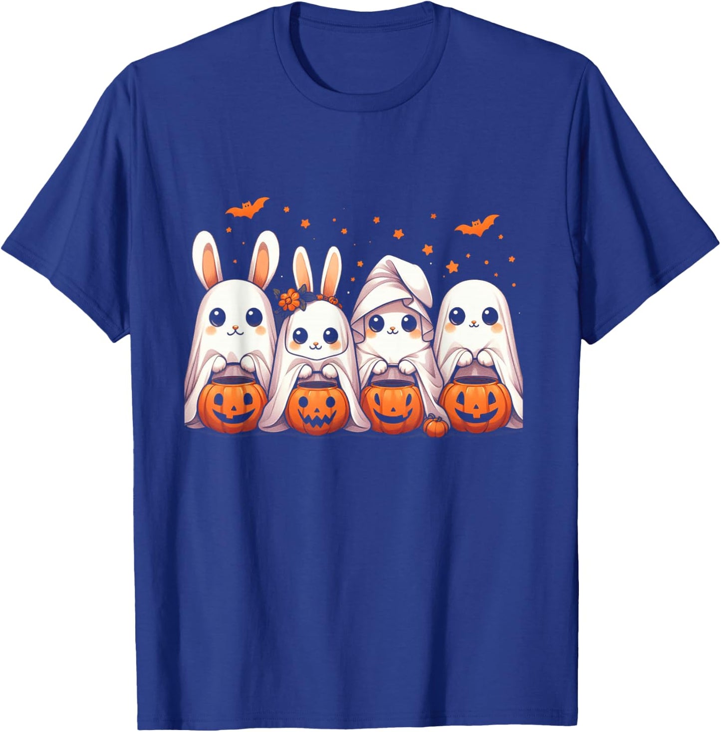 Cute Fall Ghost Bunny Rabbit Halloween Costume T-Shirt - T-Shirt | Royal