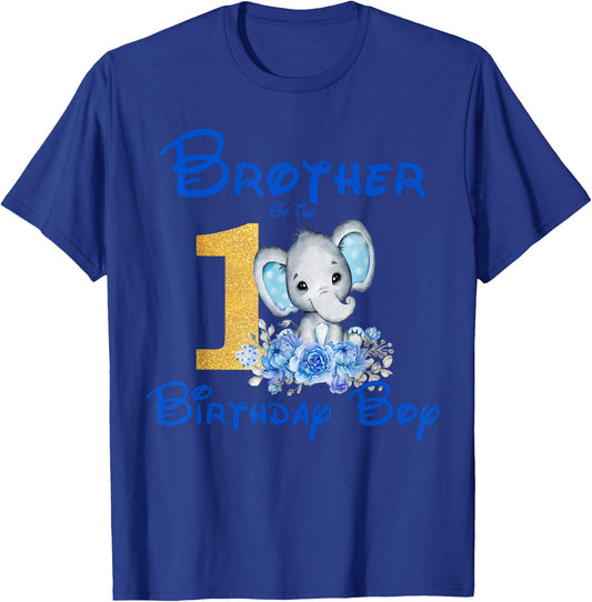 Brother Of The Birthday Boy Elephant Family Matching T-Shirt - T-Shirt | Royal