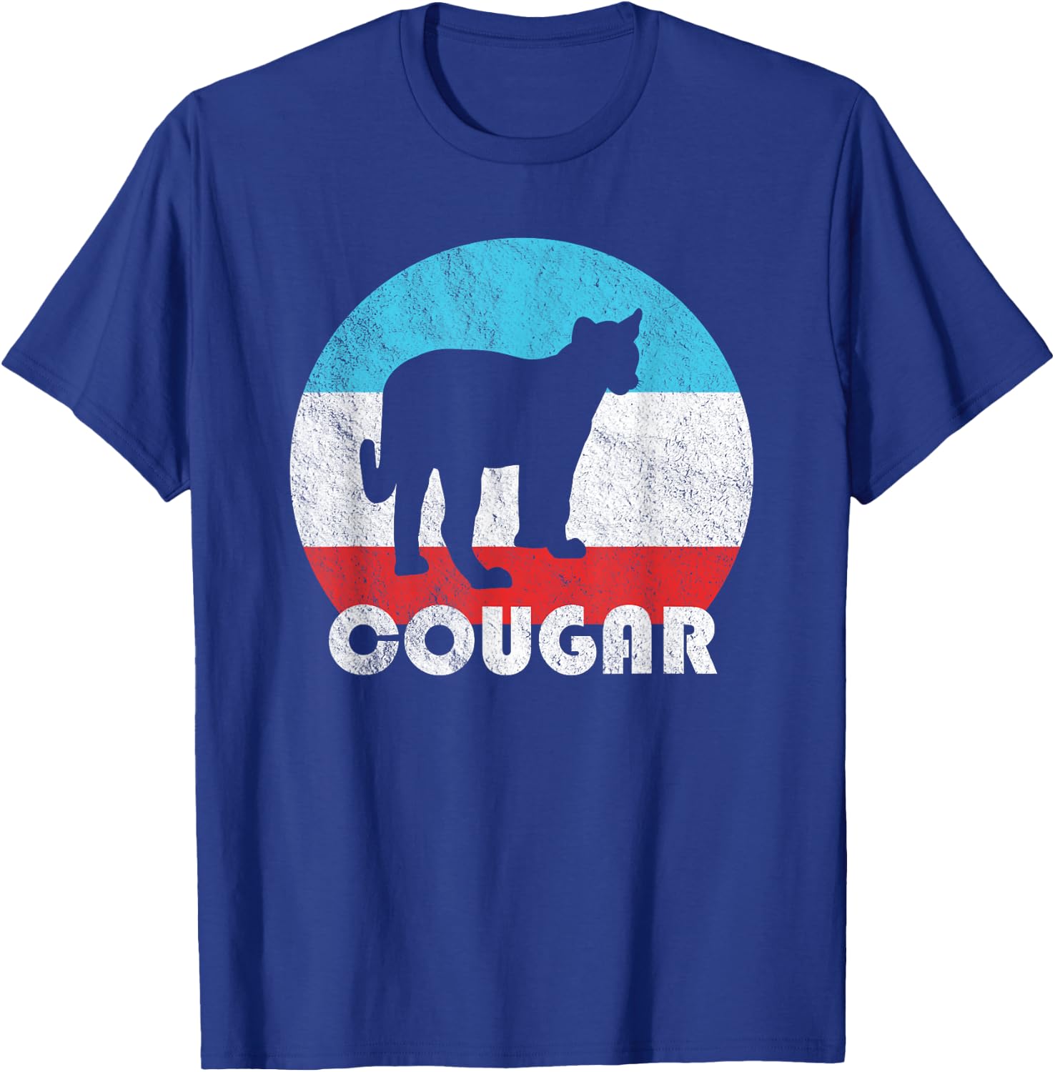 Cougar Vintage Retro Silhouette Gift T-Shirt - T-Shirt | Royal