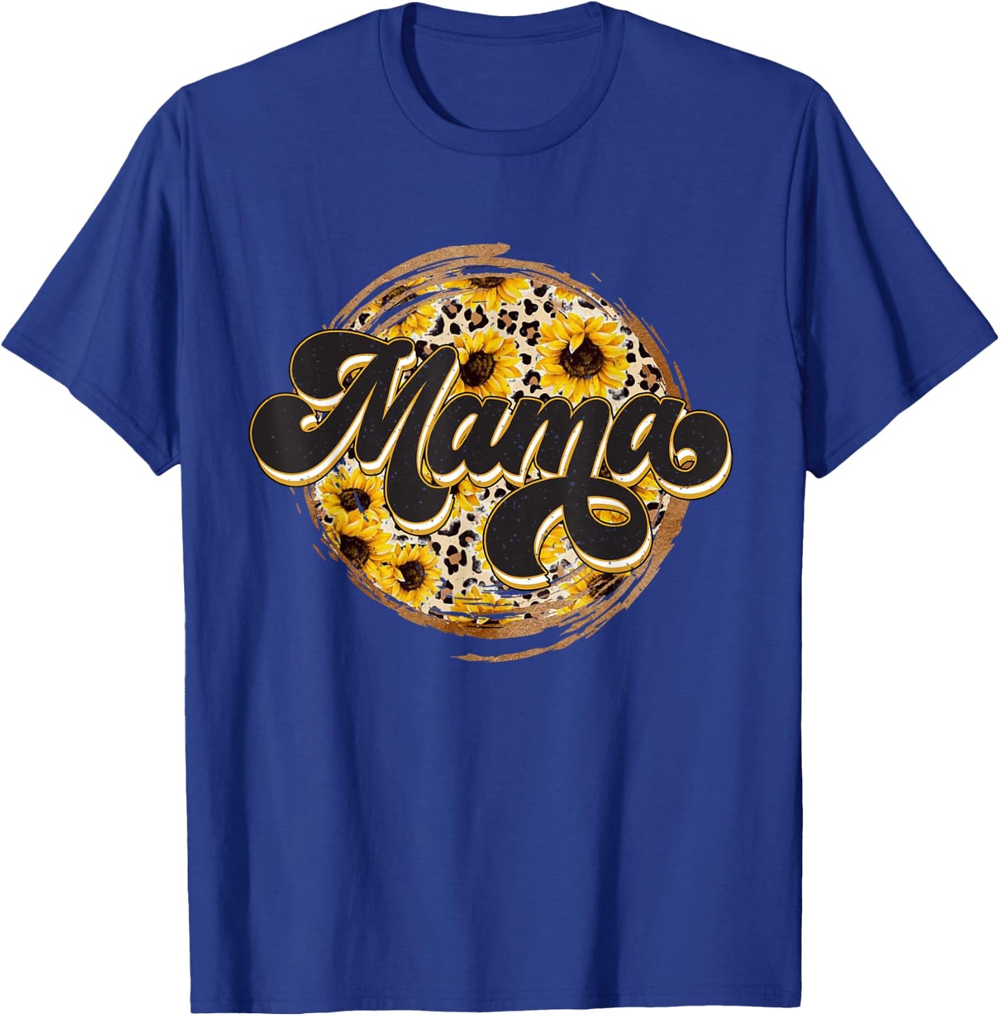 Cute Mama Cow Print Sunflower Leapard Mother's day T-Shirt - T-Shirt | Royal