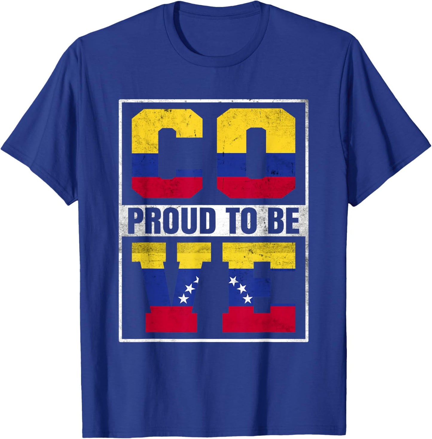 Proud Colombian Venezuelan Mix Colombia and Venezuela T-Shirt - T-Shirt | Royal