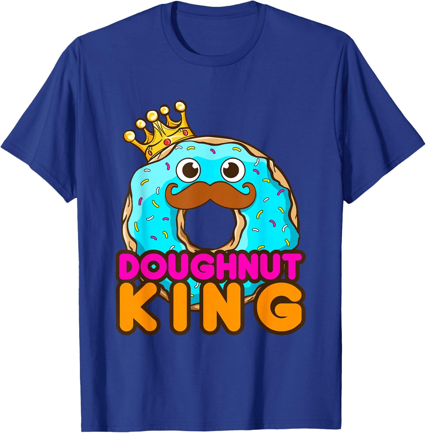 Doughnut King Funny Donut Donuts Men Boys T-Shirt - T-Shirt | Royal