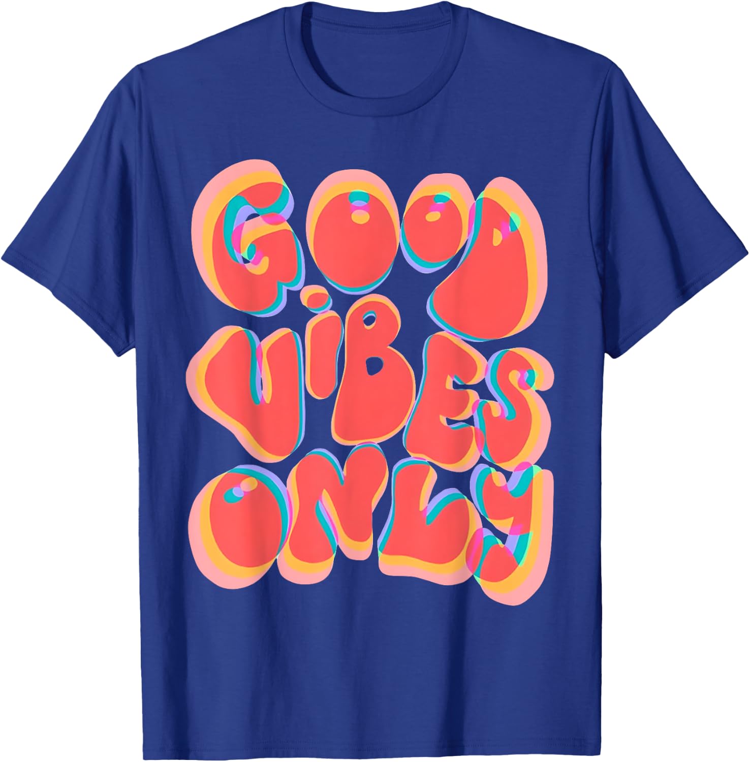 Good Vibes Only Trippy Vaporwave Techno Rave EDM Music Party T-Shirt - T-Shirt | Royal