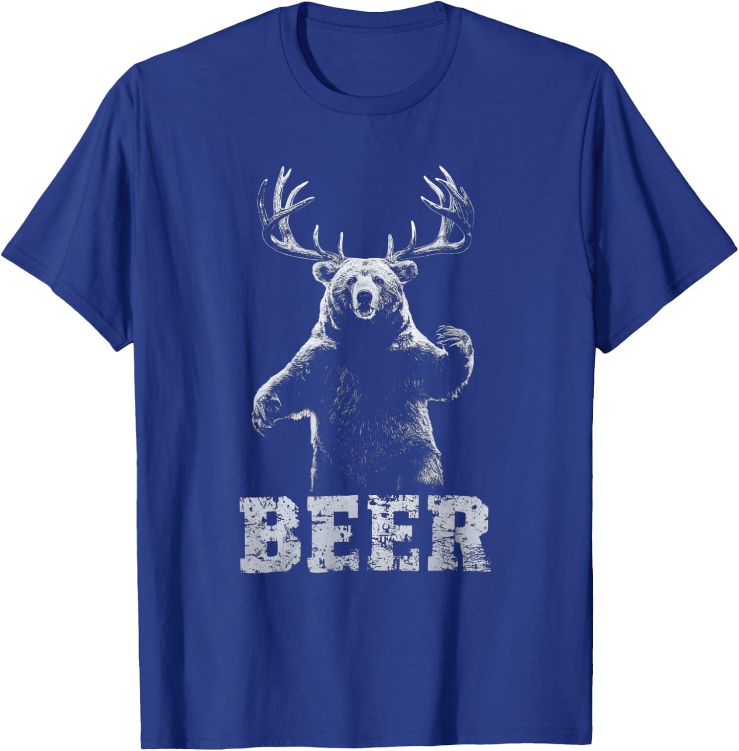 Vintage Bear Deer Hunter Funny Beer Drinker and Hunting T-Shirt - T-Shirt | Royal