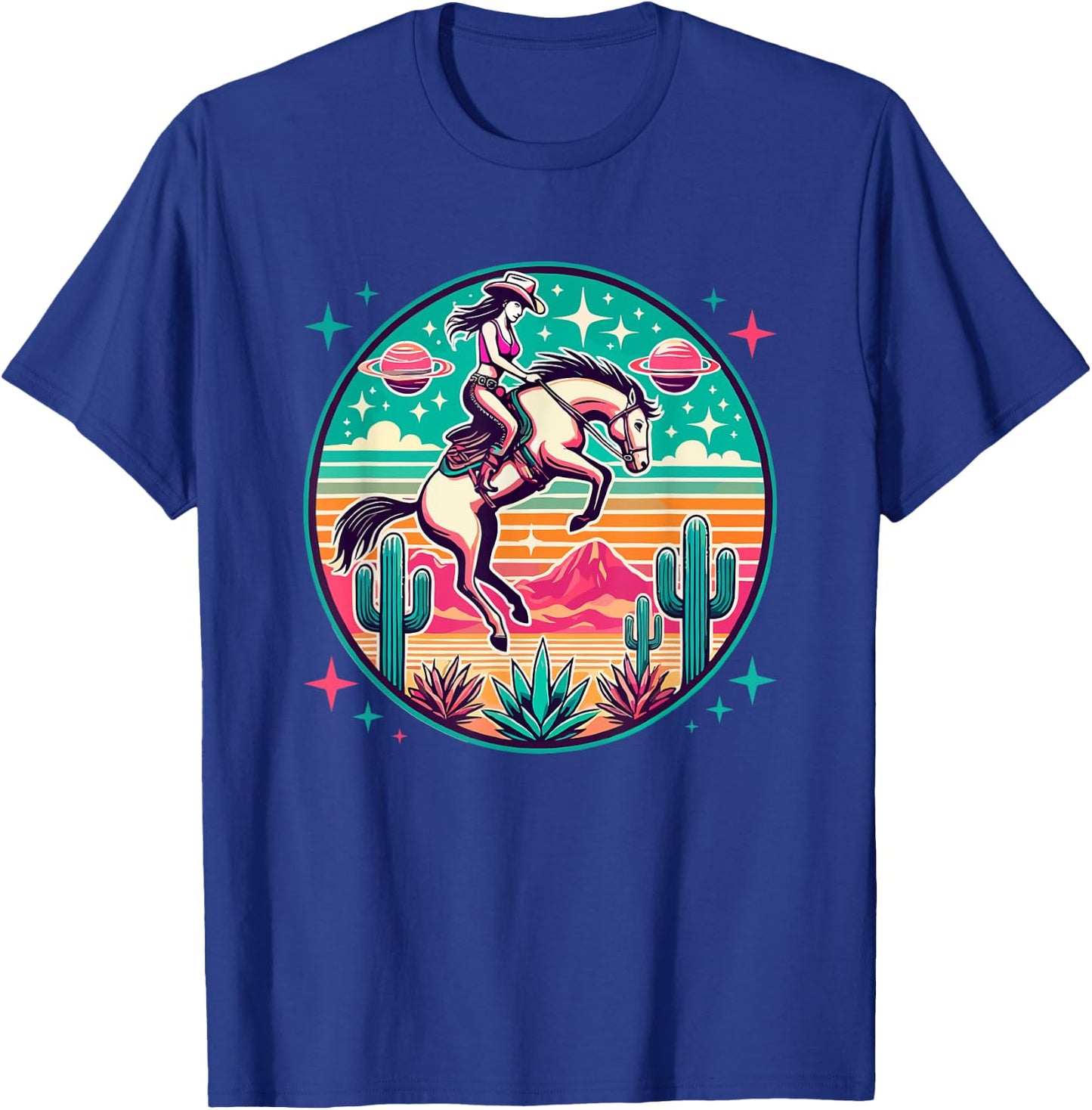Space Cowgirl Outfit Cosmic Costume Galactic Western Riding T-Shirt - T-Shirt | Royal