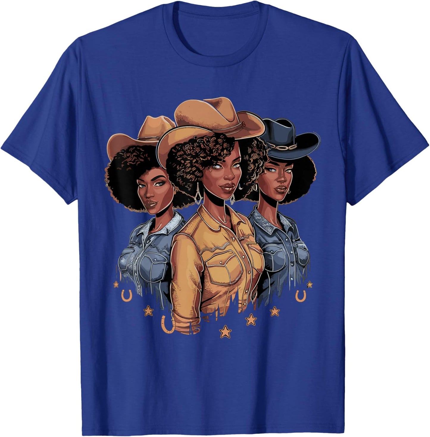Black Cowgirl Rodeo Melanin T-Shirt - T-Shirt | Royal