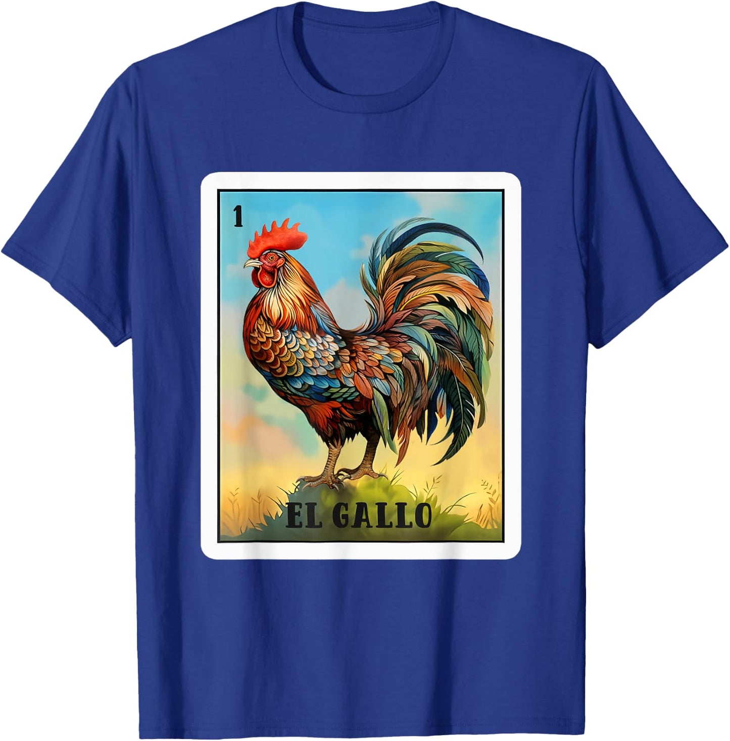 Mexican El Gallo Bingo Card Game Traditional Rooster Card T-Shirt - T-Shirt | Royal