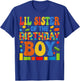 Lil Sister Of The Birthday Boy Building Block Birthday Party T-Shirt - T-Shirt | Royal