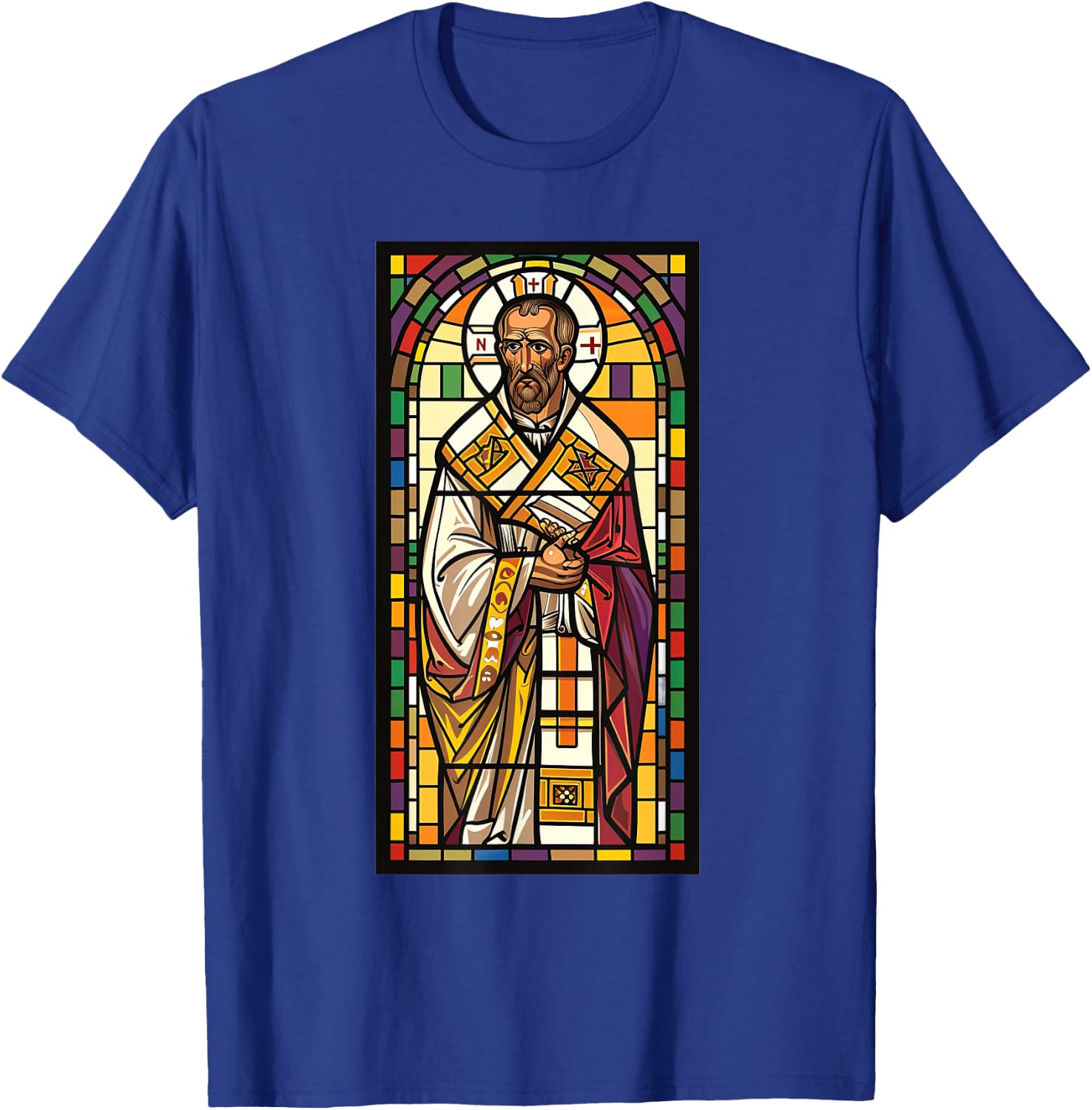 Gregory of Nyssa Stained Glass T-Shirt - T-Shirt | Royal