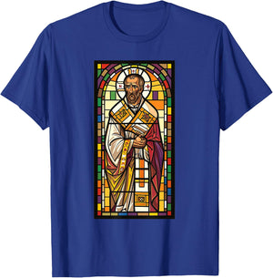 Gregory of Nyssa Stained Glass T-Shirt - T-Shirt | Royal