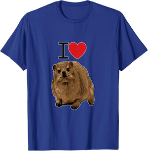I love Rock Hyraxes | I love Daisies | I love Rabbits T-Shirt - T-Shirt | Royal