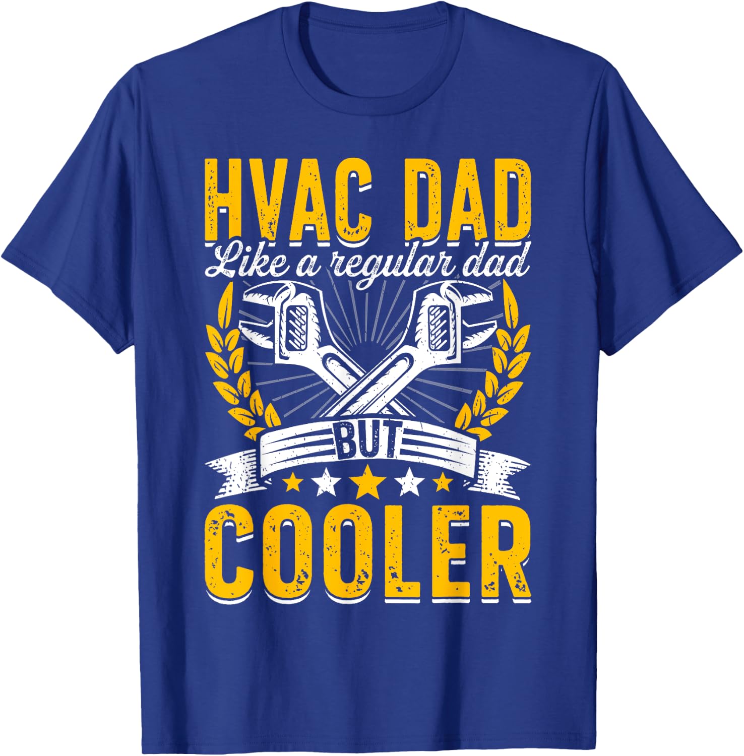 Vintage HVAC Technician Father HVAC Dad Funny Father's Day T-Shirt - T-Shirt | Royal